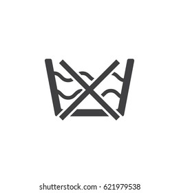 do not washing care laundry symbol line icon on white background