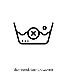 Do Not Washing Icon Logo Vector Isolated. Laundry Set of Icon. Editable Stroke and Pixel Perfect.