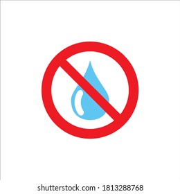 
no desperdiciar agua, ilustración vectorial, salvar el agua, prohibición de aguas residuales, eps 10.