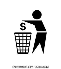 Do Not Waste Your Money Icon On White Background