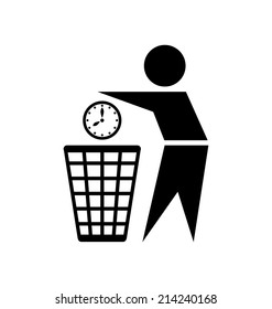 Do Not Waste Your Time Icon On White Background