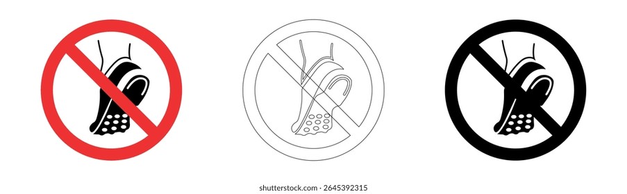 Do not wear metal studded footwear in vector format