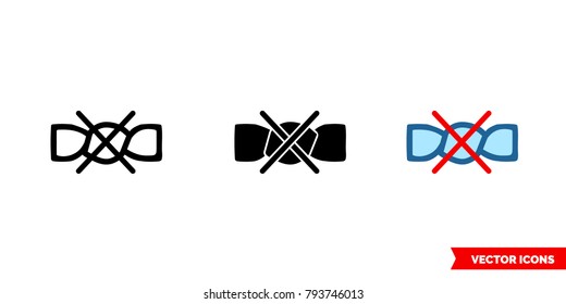 Do not wring icon of 3 types: color, black and white, outline. Isolated vector sign symbol.