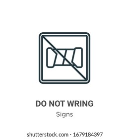 Do not wring outline vector icon. Thin line black do not wring icon, flat vector simple element illustration from editable signs concept isolated stroke on white background