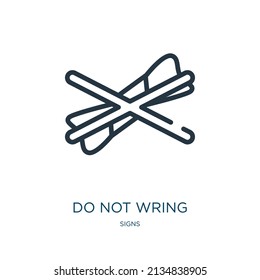 do not wring thin line icon. wash, machine linear icons from signs concept isolated outline sign. Vector illustration symbol element for web design and apps.