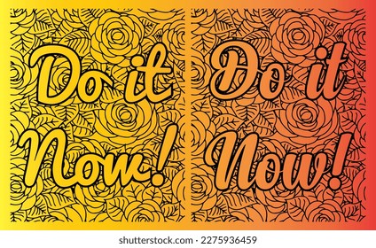 hazlo ahora, fondo de citas motivacionales, Sticker para contenido de medios sociales. Diseño de ilustraciones dibujadas a mano por vectores.