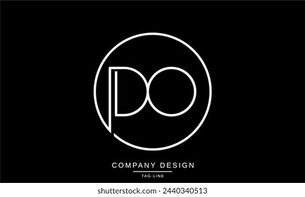 DO, OD Letras abstractas Logo Monograma Diseño Icono Fuente