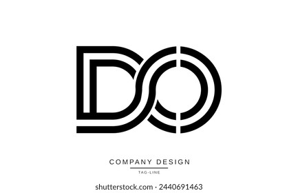 DO, OD Letras abstractas Logo Monograma Diseño Icono Fuente