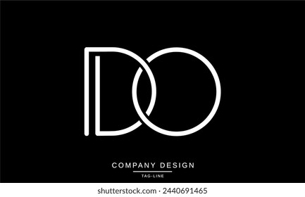 DO, OD Letras abstractas Logo Monograma Diseño Icono Fuente