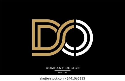 DO, OD Letras abstractas Logo Monograma Diseño Icono Fuente