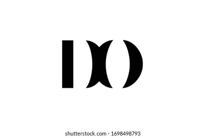 DO or OD and D or O Letter Initial Logo Design, Vector Template