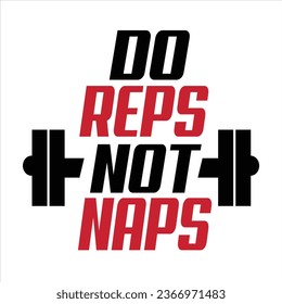 "Do reps, Not naps" Motivational typographic Men's gym tshirt design,outfit for the gym, CrossFit, bodybuilding,fitness quotes design,Essential T-Shirt.
