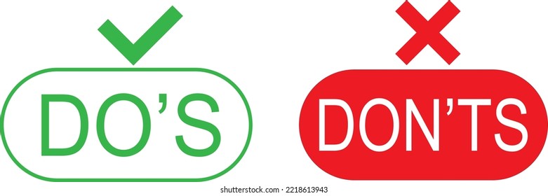 do s and don ts red and green badge