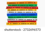 “Lembrança do Senhor do Bonfim da Bahia” Wish Ribbons – Brazilian Faith Bracelet Illustration with Traditional “Souvenir of Senhor do Bonfim da Bahia” Text