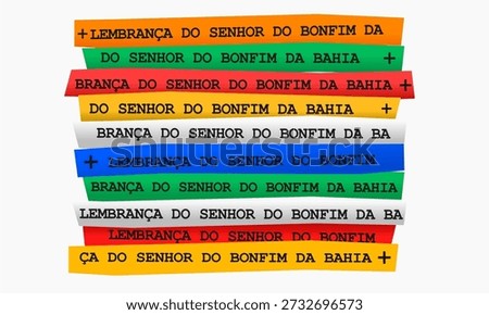 “Lembrança do Senhor do Bonfim da Bahia” Wish Ribbons – Brazilian Faith Bracelet Illustration with Traditional “Souvenir of Senhor do Bonfim da Bahia” Text