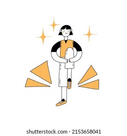 Haz el doodle deportivo con dibujos a mano plana. Diseño de caracteres de vector de línea simple. Ilustración deportiva de verano. 