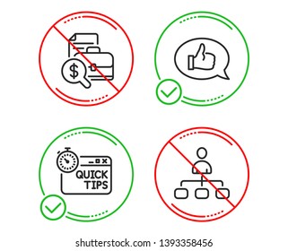 Do or Stop. Accounting report, Feedback and Quick tips icons simple set. Management sign. Financial case, Speech bubble, Helpful tricks. Agent. Technology set. Line accounting report do icon. Vector