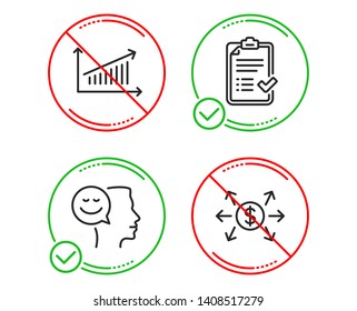 Do or Stop. Good mood, Approved checklist and Chart icons simple set. Dollar exchange sign. Positive thinking, Accepted message, Presentation chart. Payment. Education set. Line good mood do icon