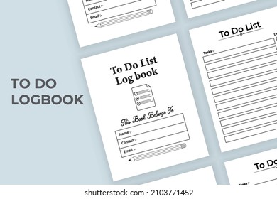 To do task logbook. KDP interior to do list logbook. To do list logbook and Task tracker. Task planner notebook. Tasklist line art vector. To do list logbook KDP interior.