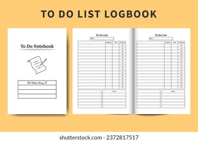 To do task planner journal interior vector. Worklist and task tracker template design. To do list logbook and task tracker. Work planner notebook vector. To do work organizer and task checklist.