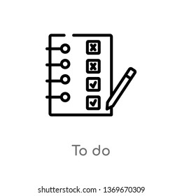 to do vector line icon. Simple element illustration. to do outline icon from user interface concept. Can be used for web and mobile