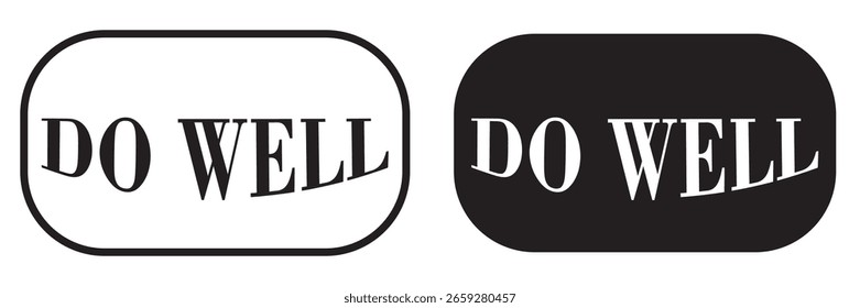 Do well icon in black outline and filled. Vector illustration.
