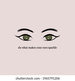 do what makes your eyes sparkle concept card quote, stars