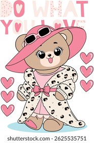 do what you love bear cute fashion