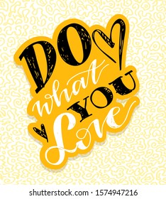Do what you love - Love what you do - hand drawn doole lettering postcard