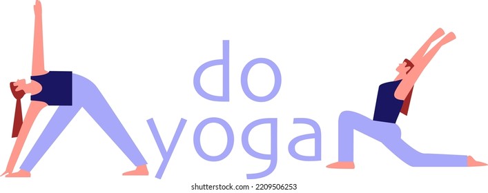 Do Yoga vector illustration, different poses 
