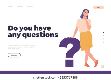 Do you have any question concept for landing page design template website faq online service