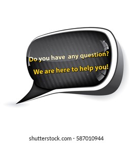 Do you have any questions? We are here to help you! - expert speech bubble  / sticker  / sign / icon