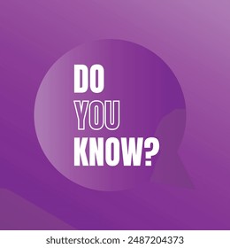 Do you know infographic learning design, Did you know fun fact education illustration, Do you know informative template design with copy space