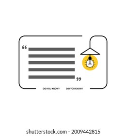 do you know that Simple speech bubble with light bulb and big question mark.
