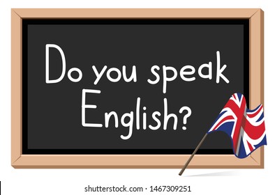do you speak english inscription on black board, vector illustration 