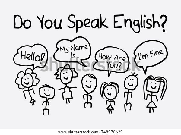 Do You Speak English Typography Children Stock Vector Royalty Free