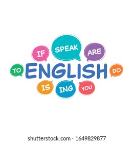 do you speak english. english and words concept