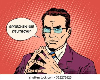 Do you speak German interpreter language courses pop art retro style. Sprechen Sie Deutsch