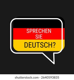 Do You Speak German speech bubble flag icon with german text