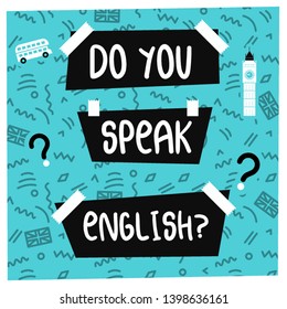Do You Speak English? Vector Illustration Poster.