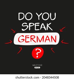 Sprichst du Deutsch?, Vektorgrafik.