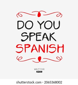 ¿Hablas español?, ilustración vectorial.