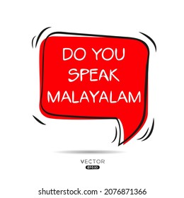 Do you speak Malayalam?, Vector illustration.