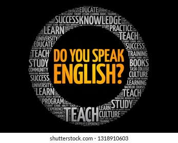 Do You Speak English? word cloud, education business concept
