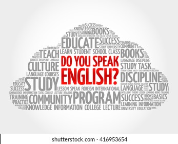 Do You Speak English? word cloud, education business concept