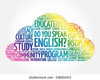 Do You Speak English? word cloud, education business concept