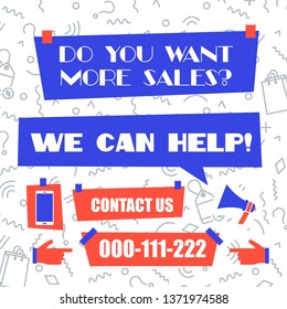 Do You Want More Sales? Vector Illustration