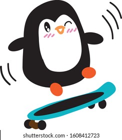 Do you want to play skateboard with my penguin?