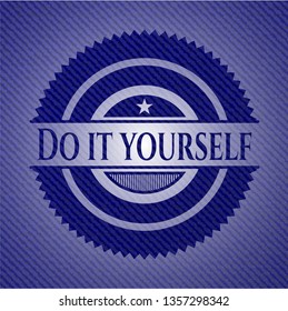 Do it yourself badge with jean texture