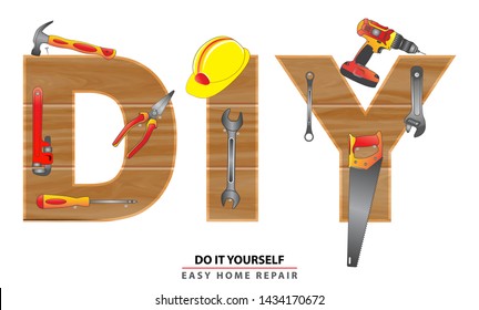 do it yourself concept, or set of hand tools. eps 10 vector